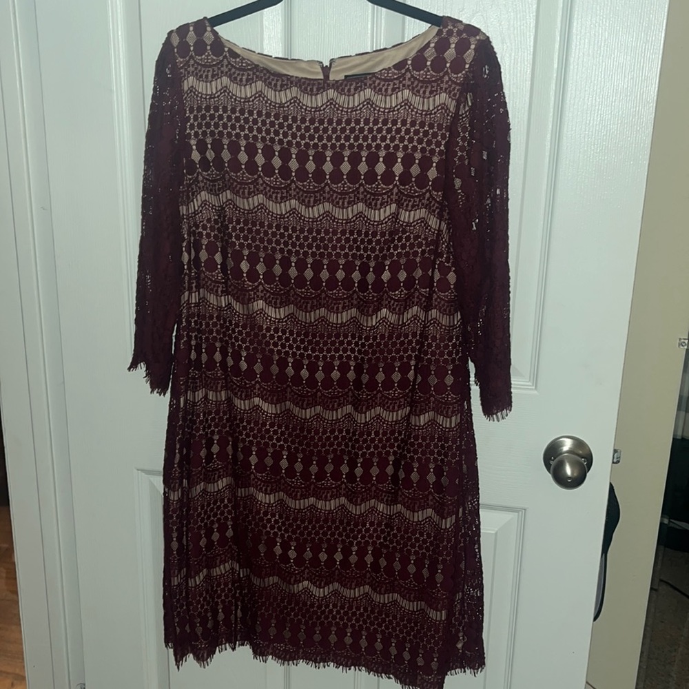 Maroon lace dress